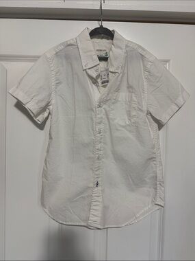 NWT Crewcuts Boy’s White Short Sleeve Button-Down Shirt